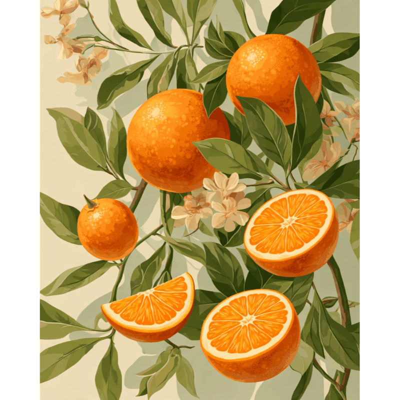 Orangers en Fleur | Peinture par numéro
