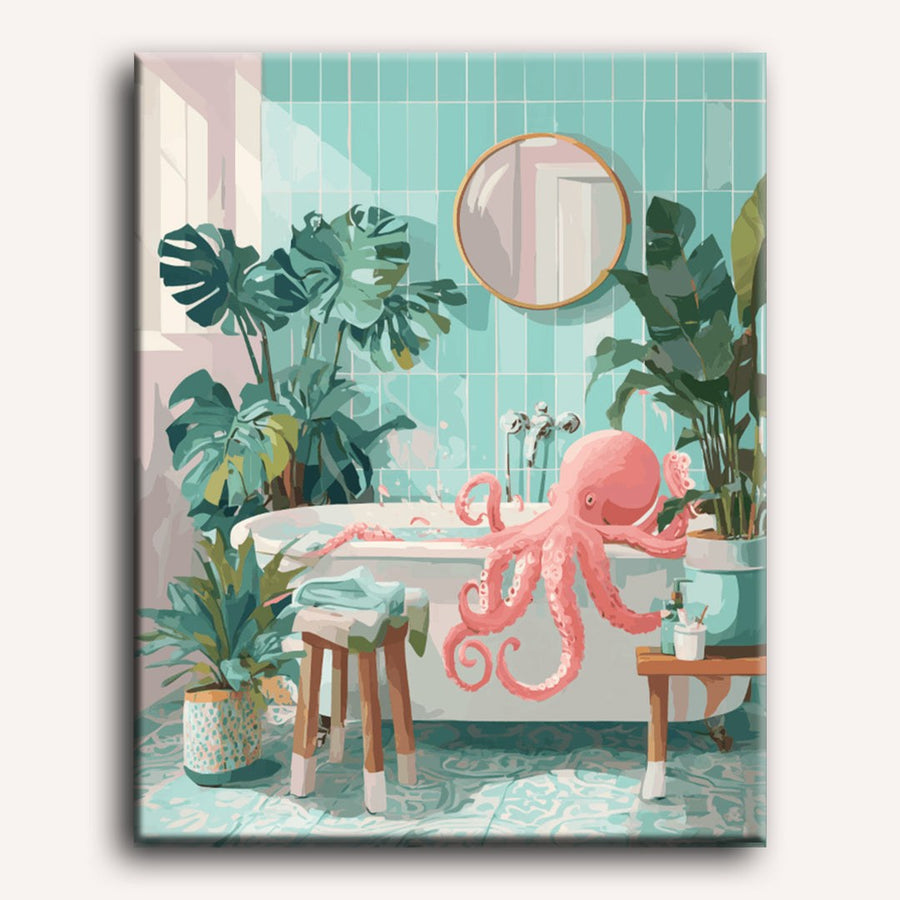 Pieuvre au Bain | Peinture par numéro