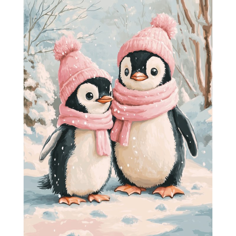 Pingouins Glacés | Peinture par numéro