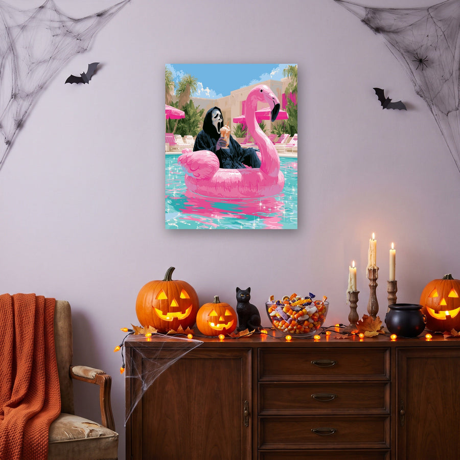 Piscine du Flamant Rose | Peinture par numéro
