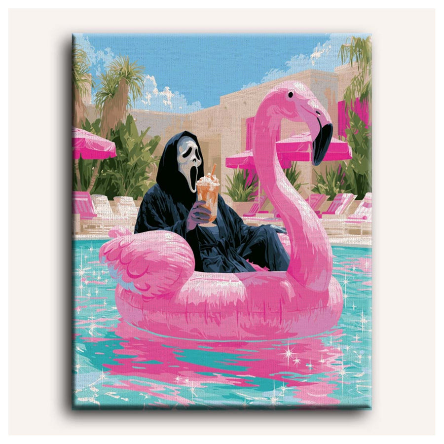 Piscine du Flamant Rose | Peinture par numéro