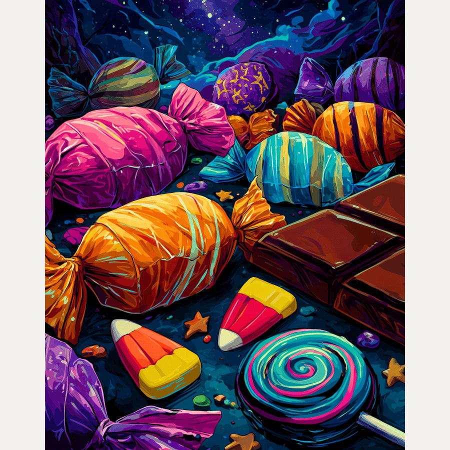 Pluie de Friandises | Peinture par numéro