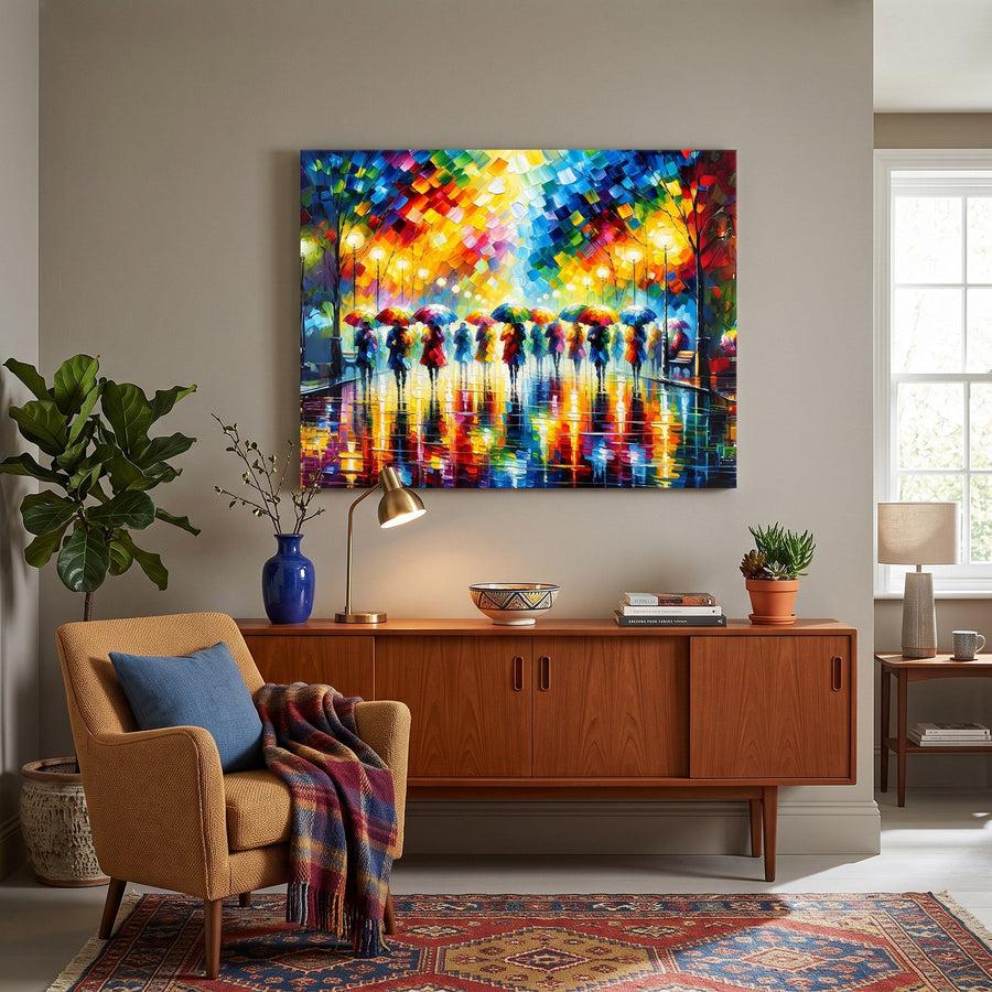 Pluie de Parapluies | Peinture par numéro