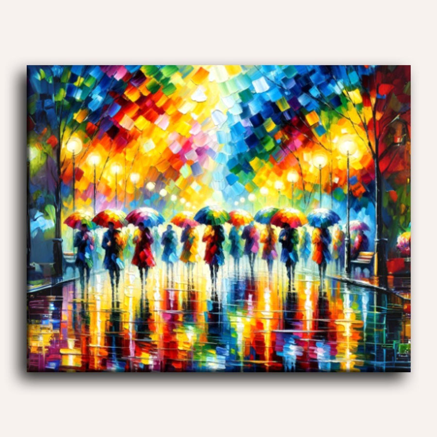 Pluie de Parapluies | Peinture par numéro