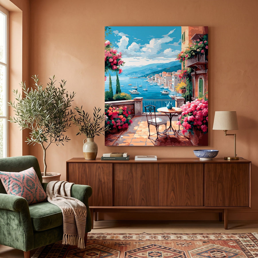 Port sous le ciel bleu | Peinture par numéro