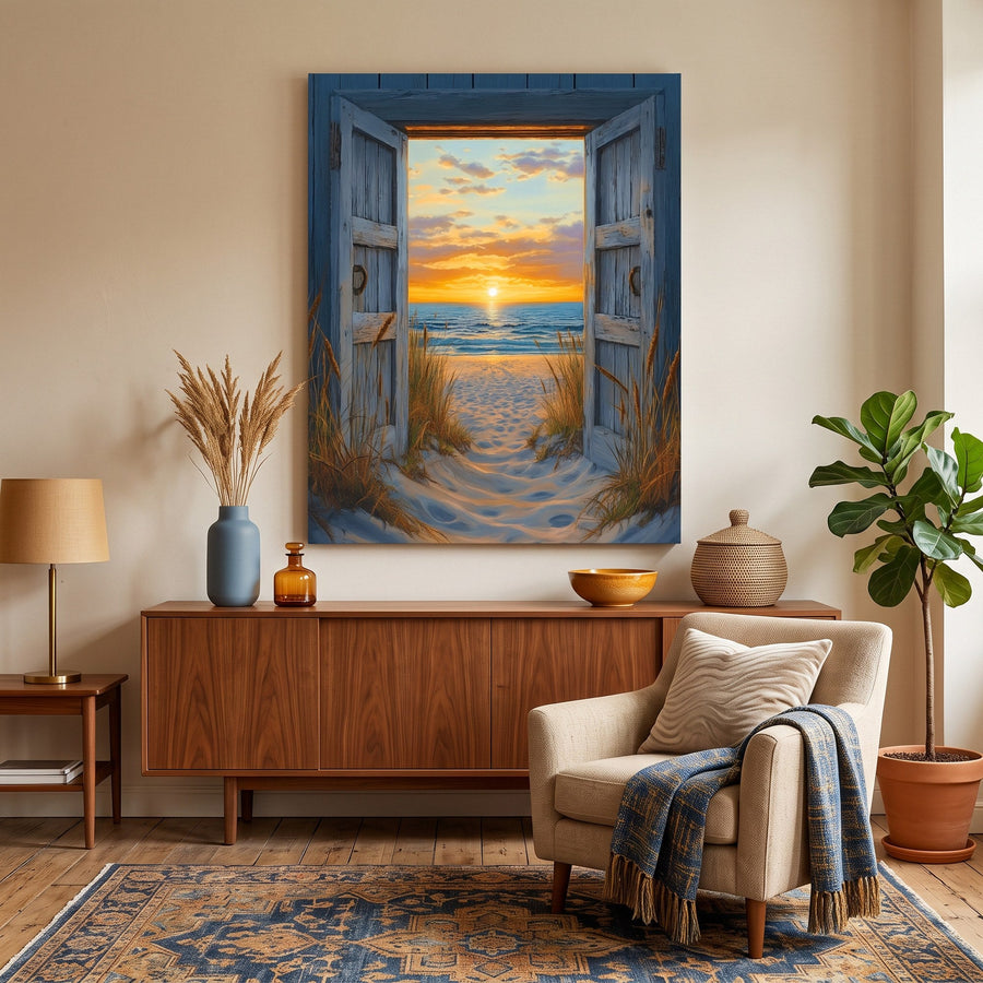Porte vers le coucher de soleil | Peinture par numéro