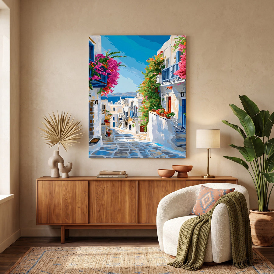 Ruelle des Cyclades | Peinture par numéro
