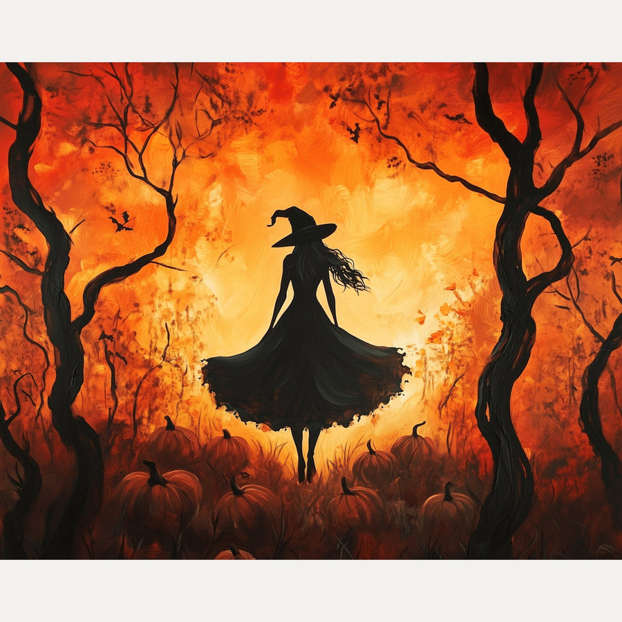 Sorcière au Crépuscule | Peinture par numéro