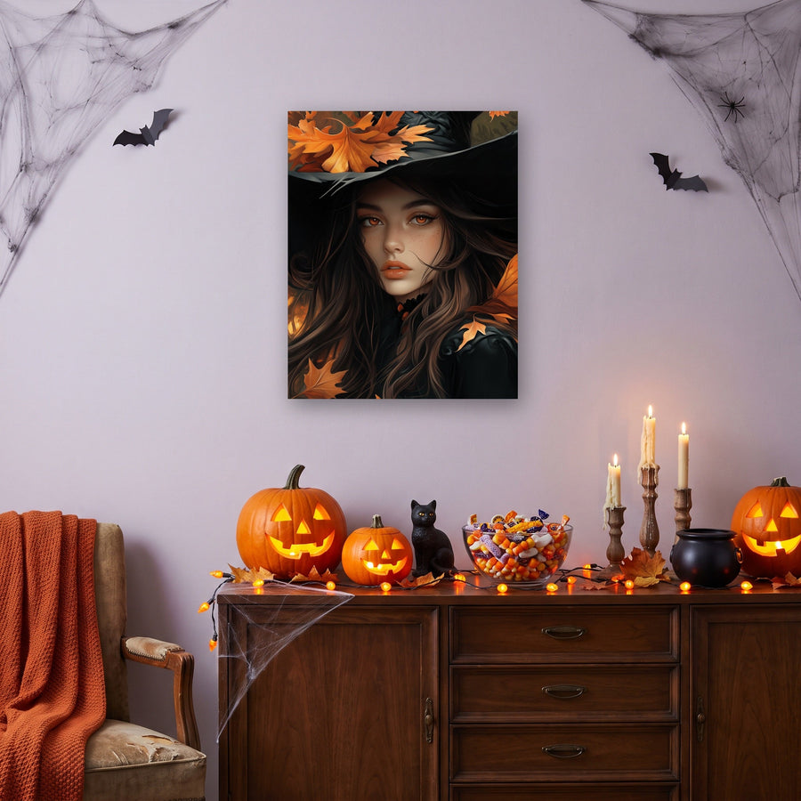 Sorcière aux Feuilles Rousses | Peinture par numéro