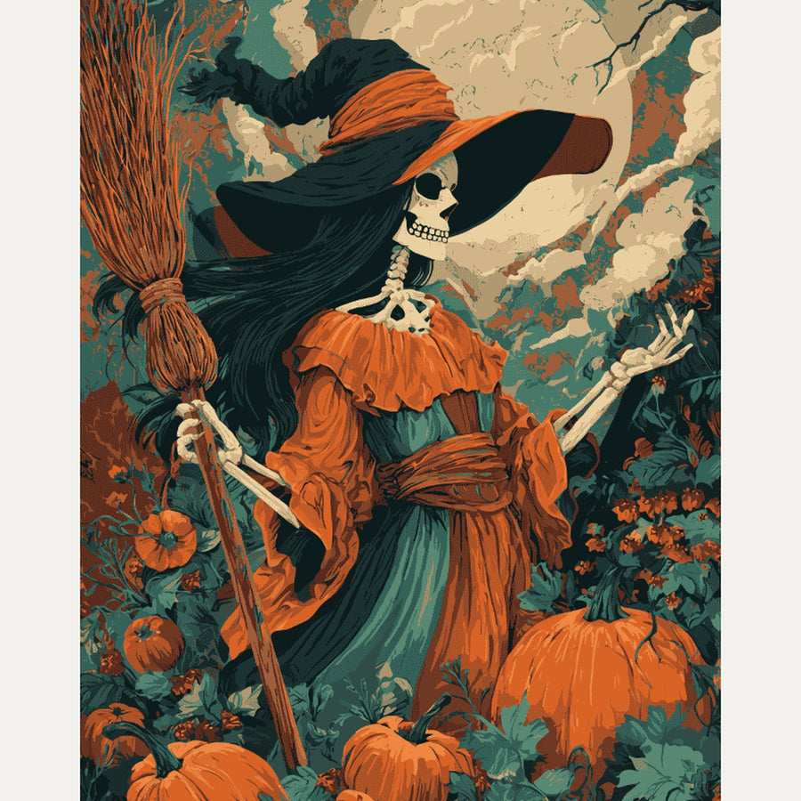 Sorcière d'Automne | Peinture par numéro