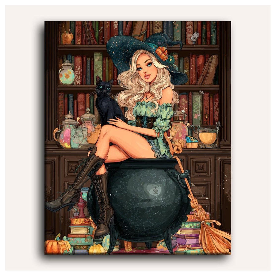Sorcière de la Bibliothèque | Peinture par numéro