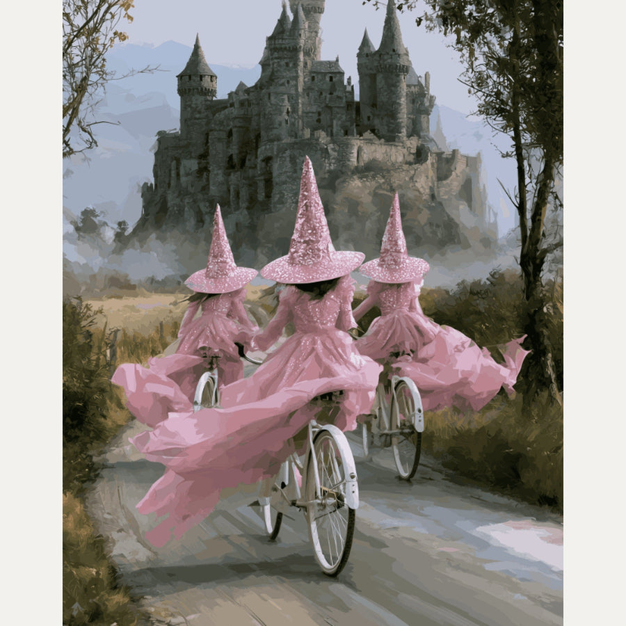 Sorcières à Bicyclette | Peinture par numéro