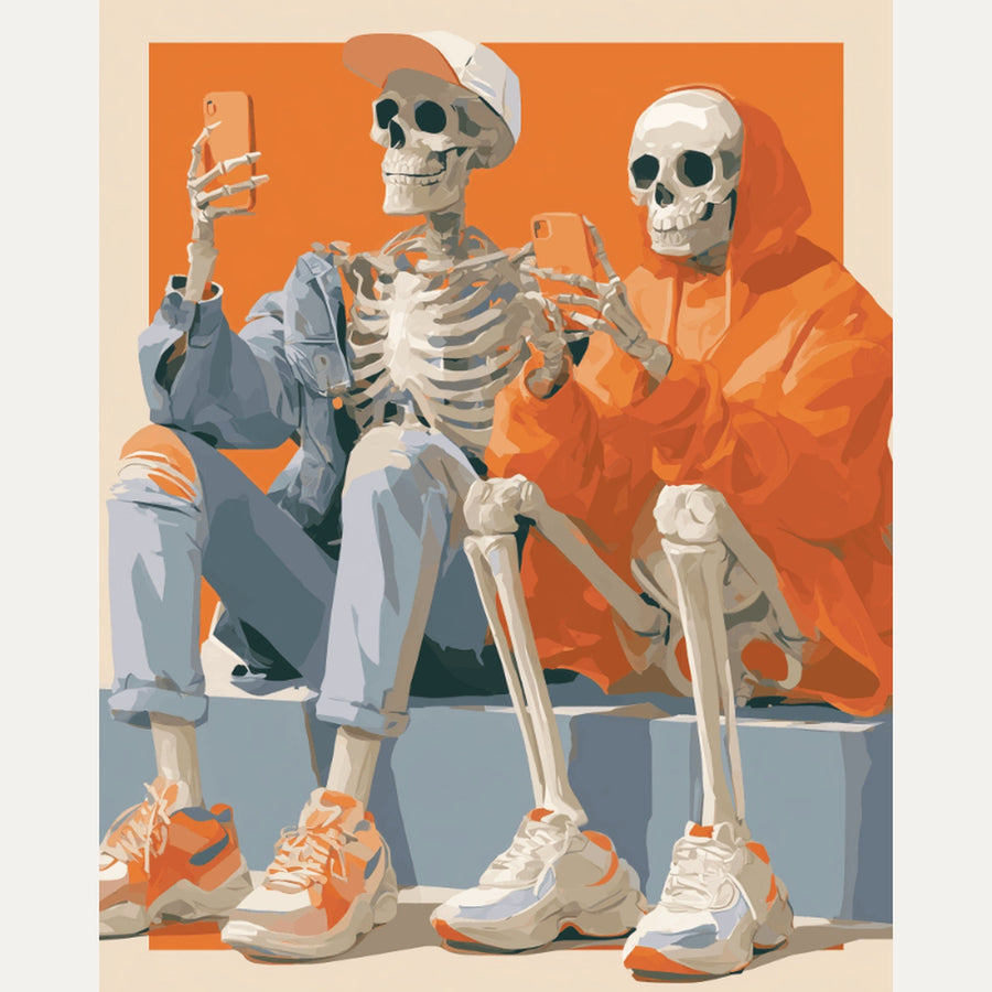 Squelettes Branchés | Peinture par numéro