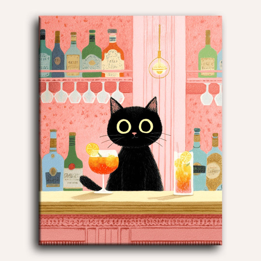 Chat au Bar | Peinture par numéro