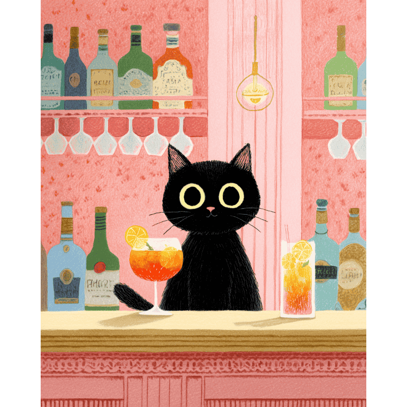 Chat au Bar | Peinture par numéro