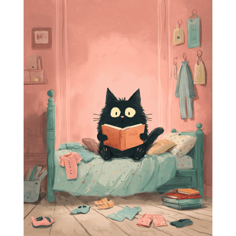 Chat dans la Chambre | Peinture par numéro