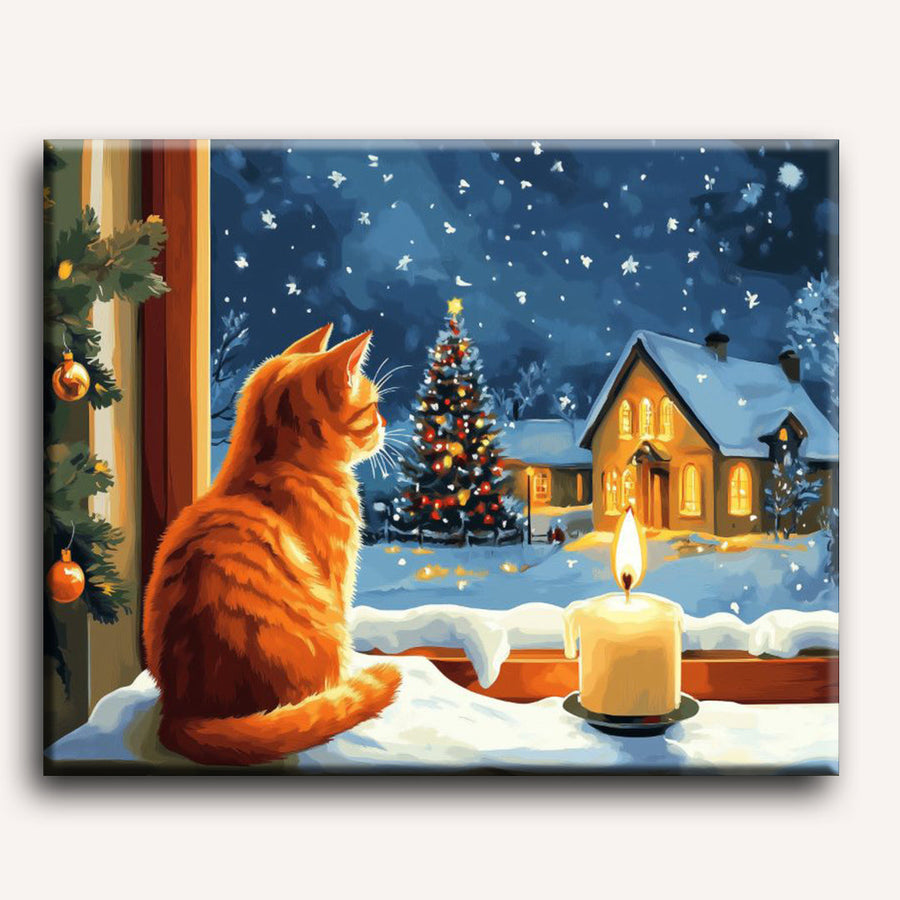 Chat à la Chandelle | Peinture par numéro