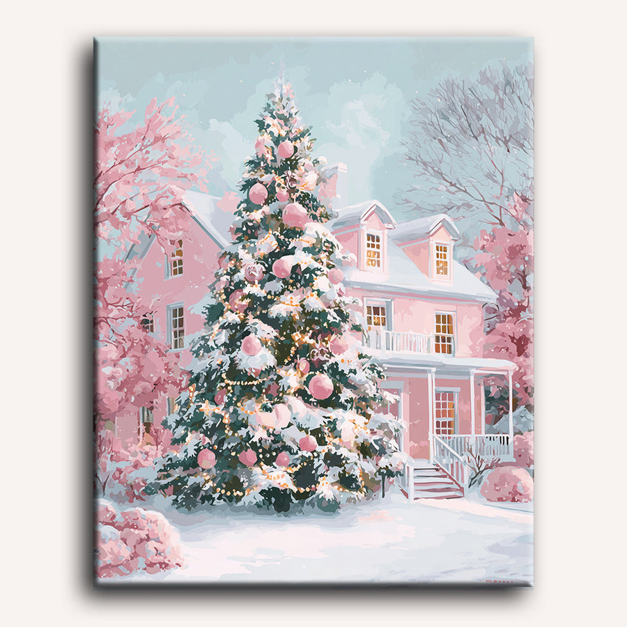 Noël Rose Élégant | Peinture par numéro