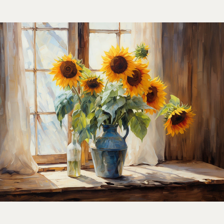 Tournesols à la Fenêtre | Peinture par numéro
