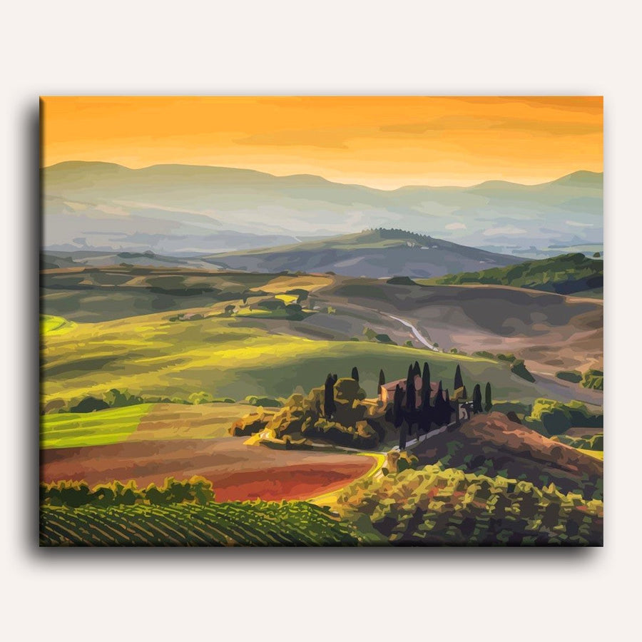 Toscane à l'Aube | Peinture par numéro