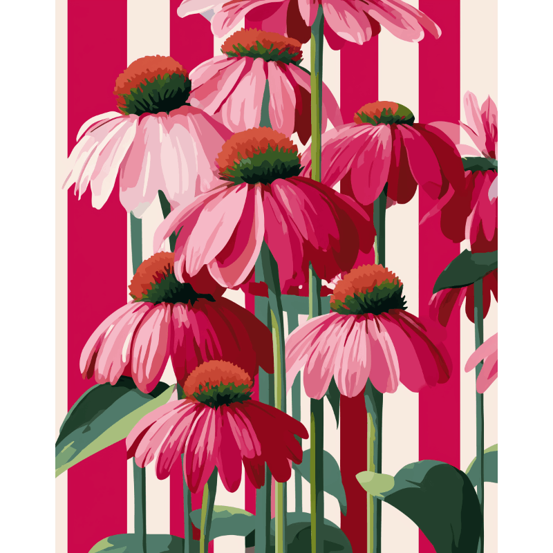 Fleurs Verticales | Peinture par numéro