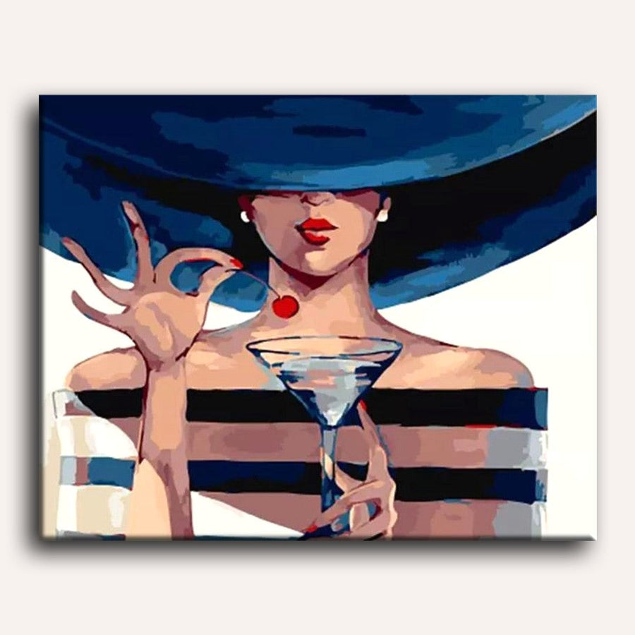 Femme au Martini | Peinture par numéro